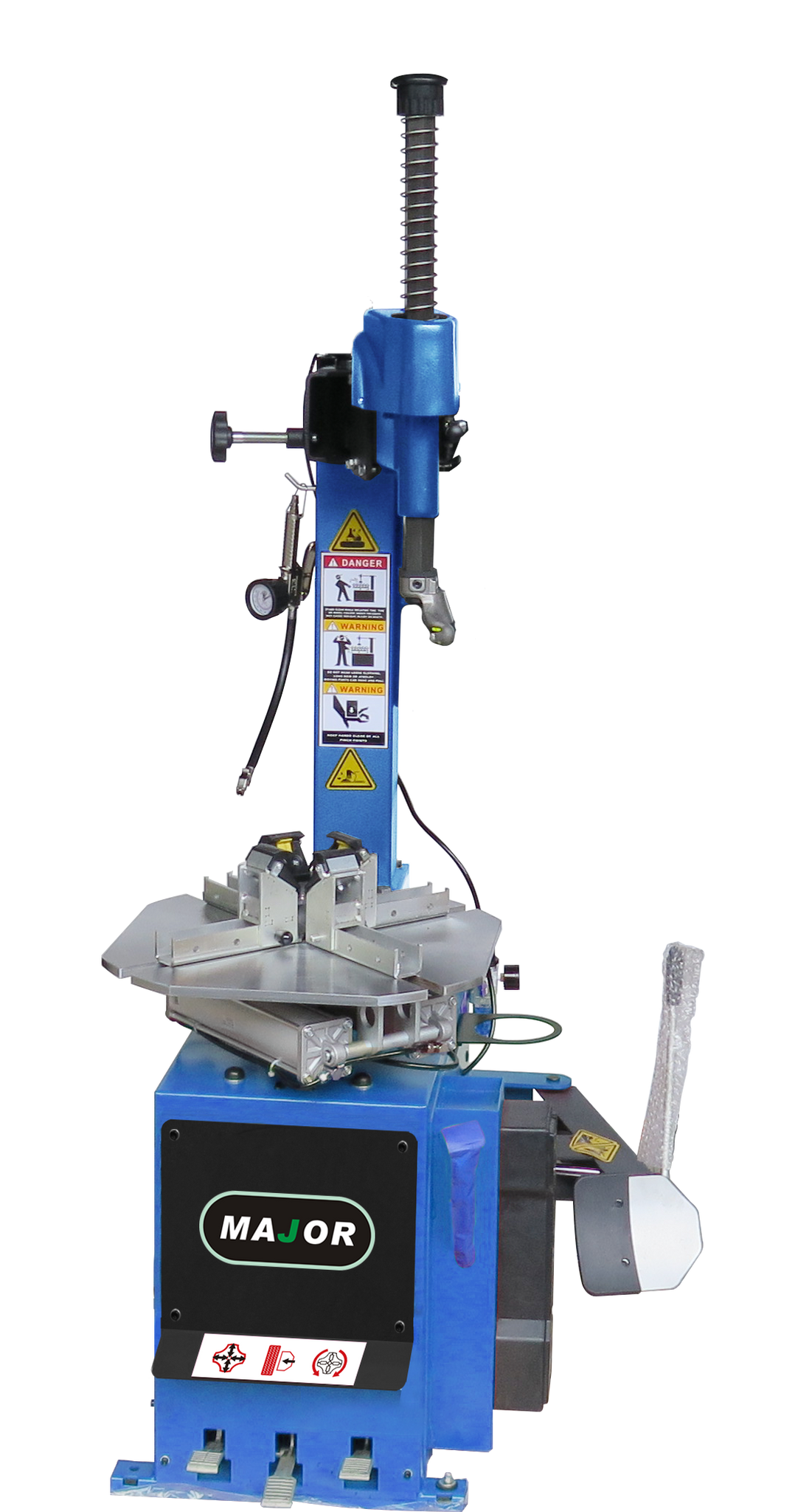 Motorcycle tire online removal machine